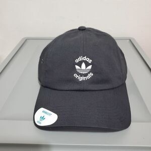 Adidas Women Originals Union Strapback Black logo  Hat OSFA  Cap NWT #EY5559